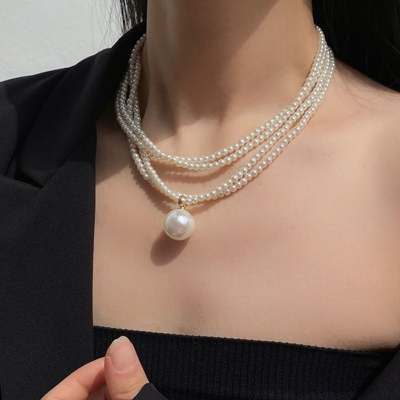 Irregular long pearl necklace, French light luxury style, sweater chain, niche simple and high-end necklace wholesale for women pic 30