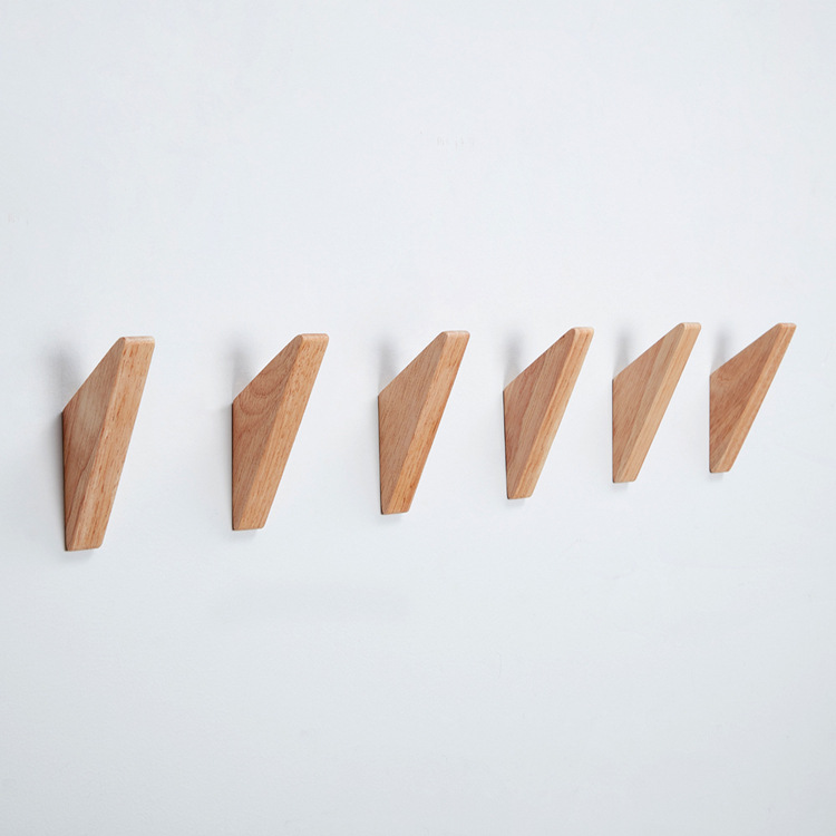 Modern-style creative Japanese wooden hooks, coat hooks, wall hooks, coat and hat hooks, scarf hooks, towel hooks, and headphone hooks pic 11