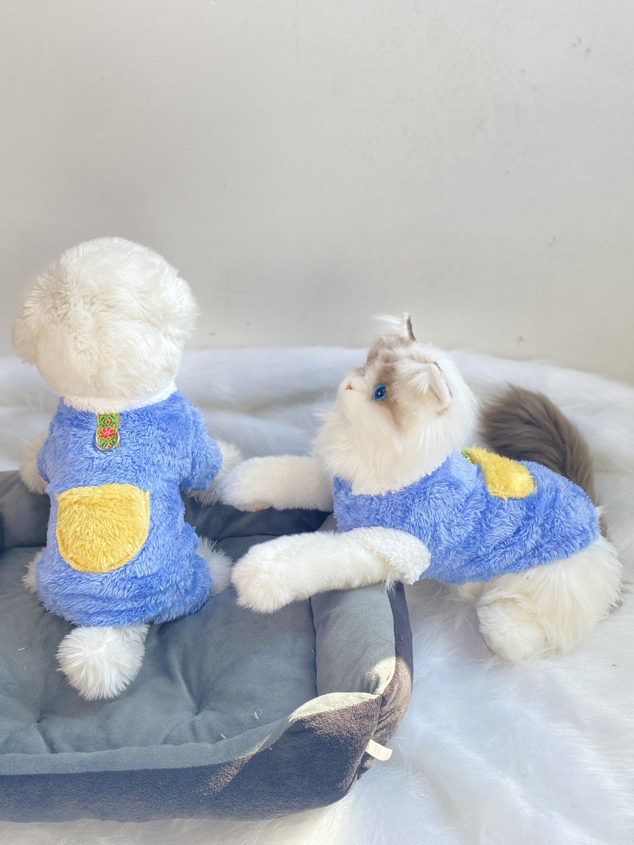超小体狗狗猫咪衣服秋冬季毛绒四脚小码奶狗奶猫幼犬茶杯犬带牵引详情37