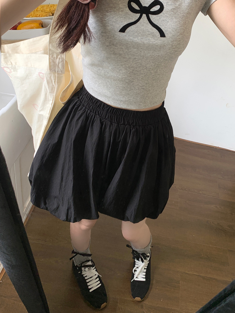 Douyin quality white flower bud short skirt for women 2025 summer new A-line skirt, elegant and versatile, puffy skirt pants pic 21