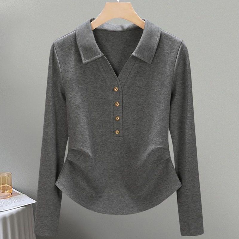 2024流行秋季女装高档次翻领收腰减龄上衣设计感小众舒适百搭女装详情1