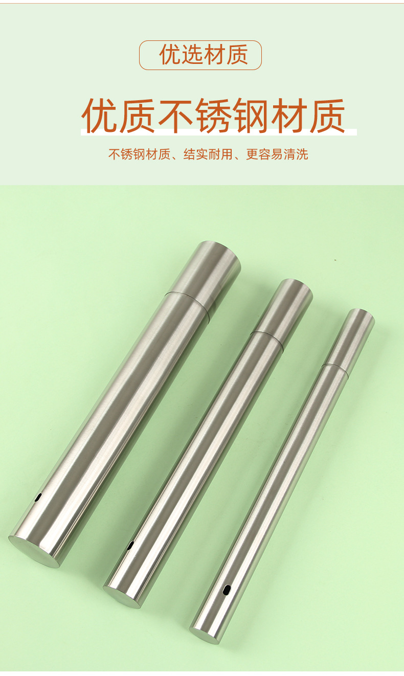 厂家批发不锈钢烧烤签子筒签筒收纳圆筒钢钎收纳盒烧烤用具详情20