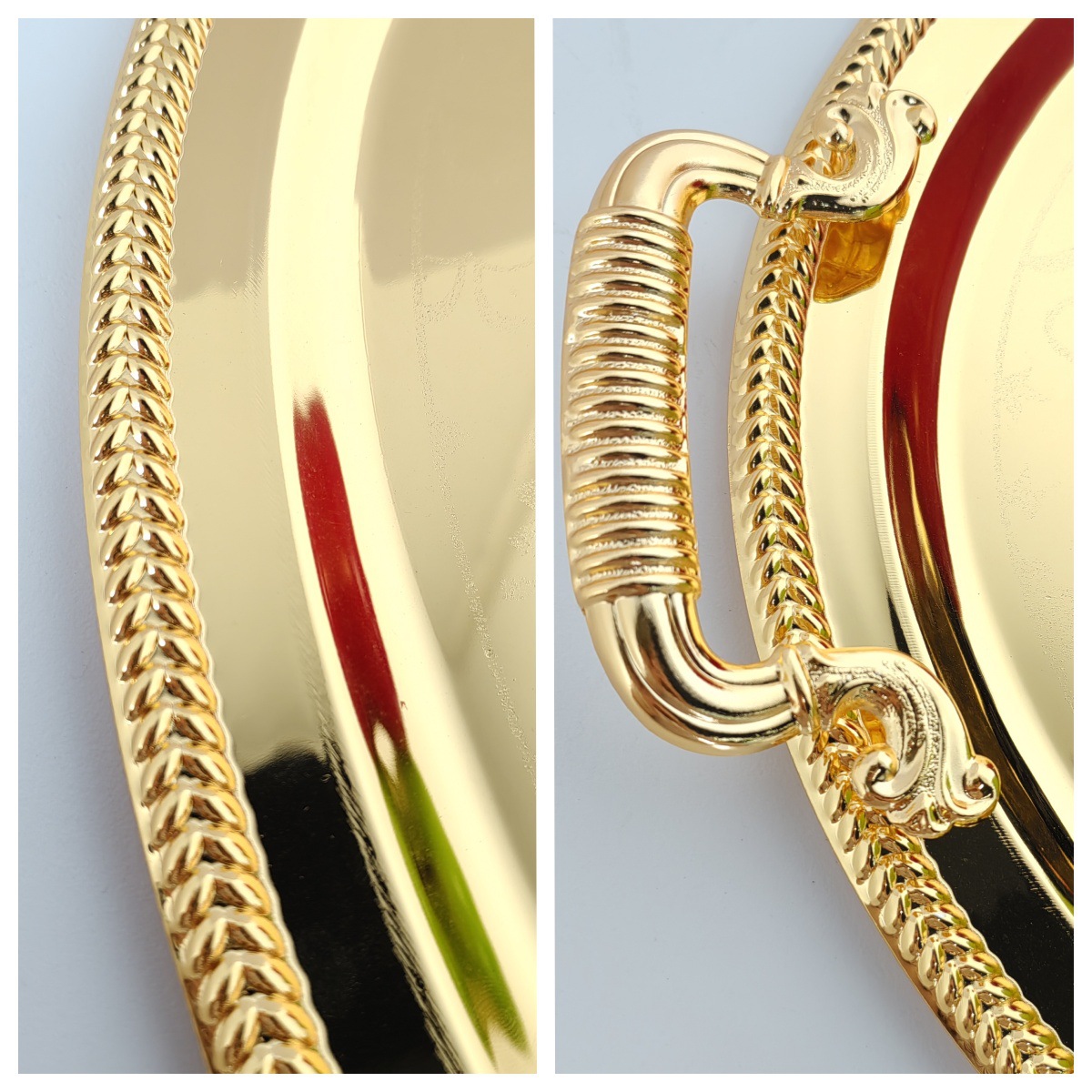 欧式镀金镀银蛋糕盘家居酒店高档点心盘圆形水果盘详情10