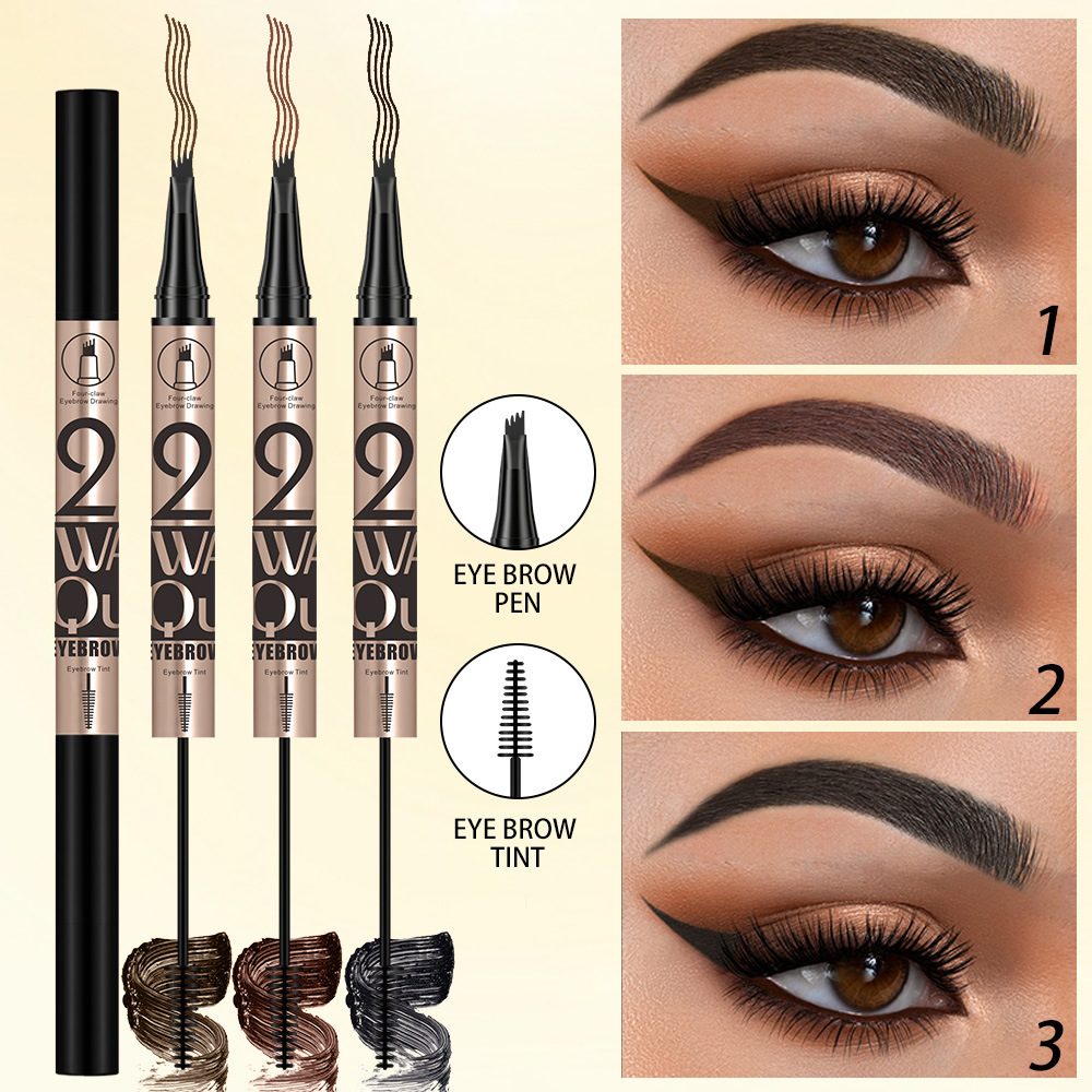 【 Cross-border Exclusive 】QICIY+ 4-fork Eyebrow Pencil + Eyebrow Dye Waterproof and Not Easy to Fall Off Eye Makeup Eyebrow Pencil Eyebrow Dye pic 11