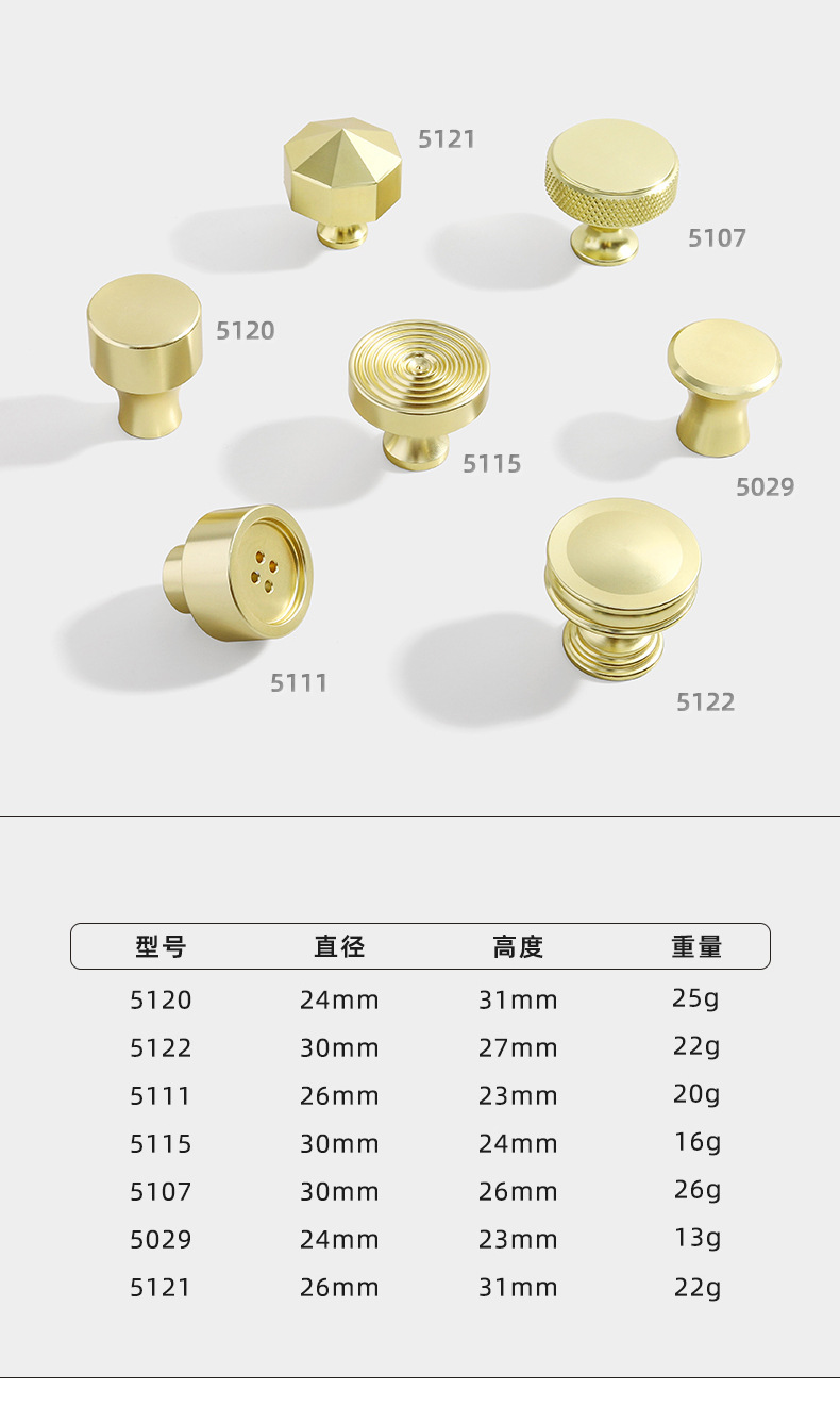 现代简约北欧柜门拉手金色抽屉美式铝合金加长实心橱柜把手配件详情21