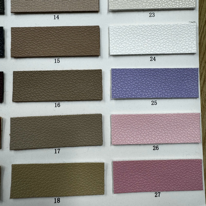 现货 耐水解1.2mm小荔枝纹PU皮革 802纹仿棉绒底皮料 箱包人造革详情12