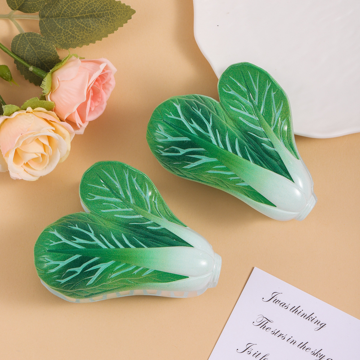 春日趣味蔬菜发夹清新田园风抓夹少女心可爱碎发夹百搭头饰批发详情1