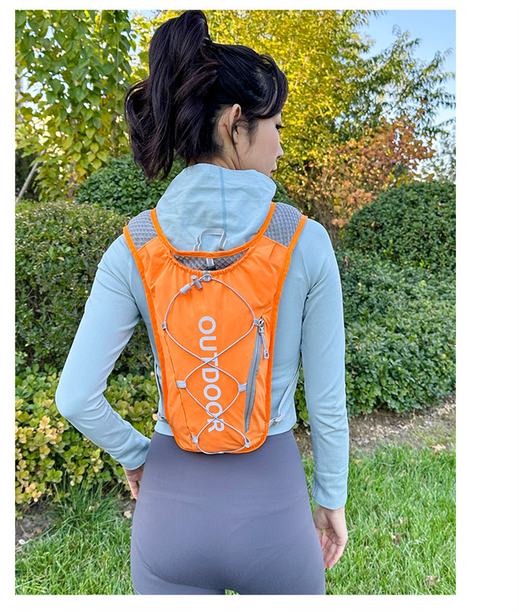 新款多功能尼龙跑步背包 安全反光运动背包水袋背包 骑行包详情15