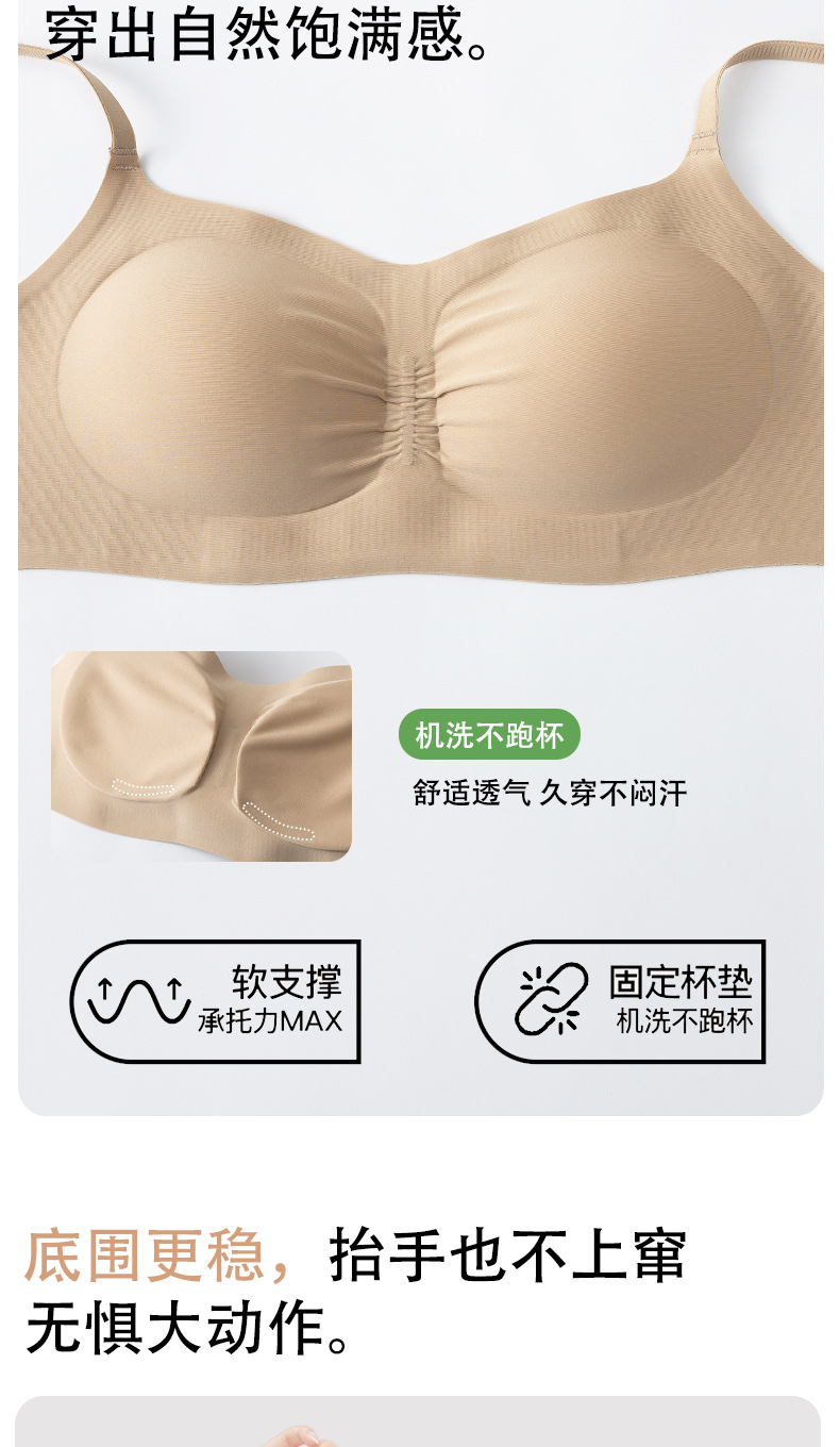 亿兴耀隐形无痕粉底液内衣女白T不透细肩带收副乳文胸透气夏薄款详情8