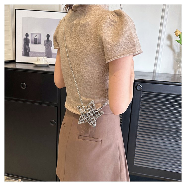 跨境2024夏新款小香风镂空金属星星包晚宴包单肩斜挎气质链条女包详情67