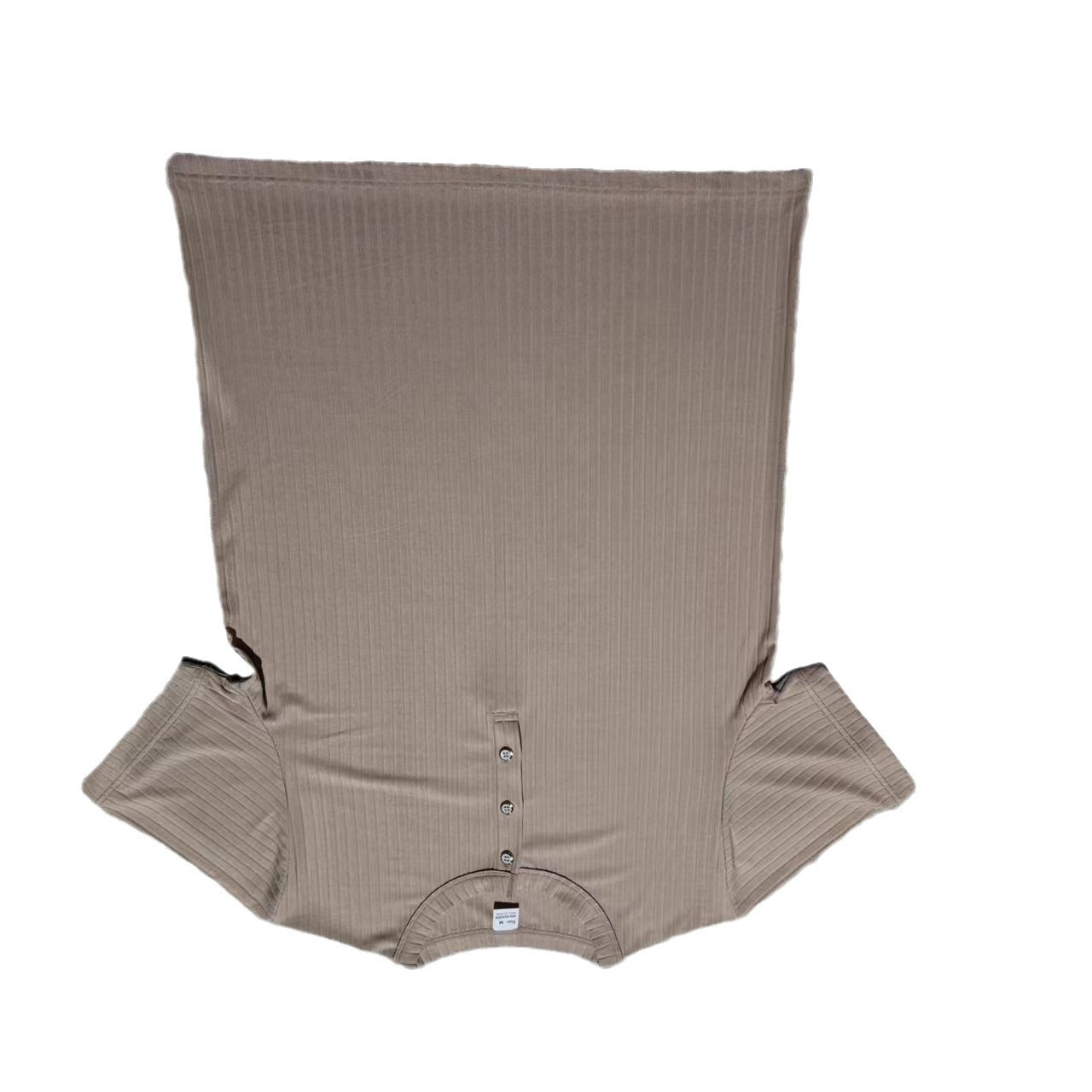 Temu跨境速卖通2025新款男士短袖上衣坑条V领修身短袖亨利T恤衫夏详情25