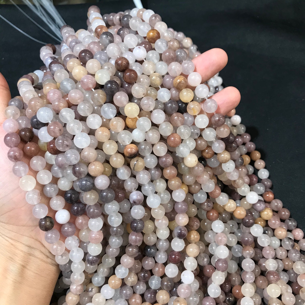 天然紫罗兰佘太翠圆珠 金丝玉紫罗兰散珠半成品手链项链配饰玉石详情2