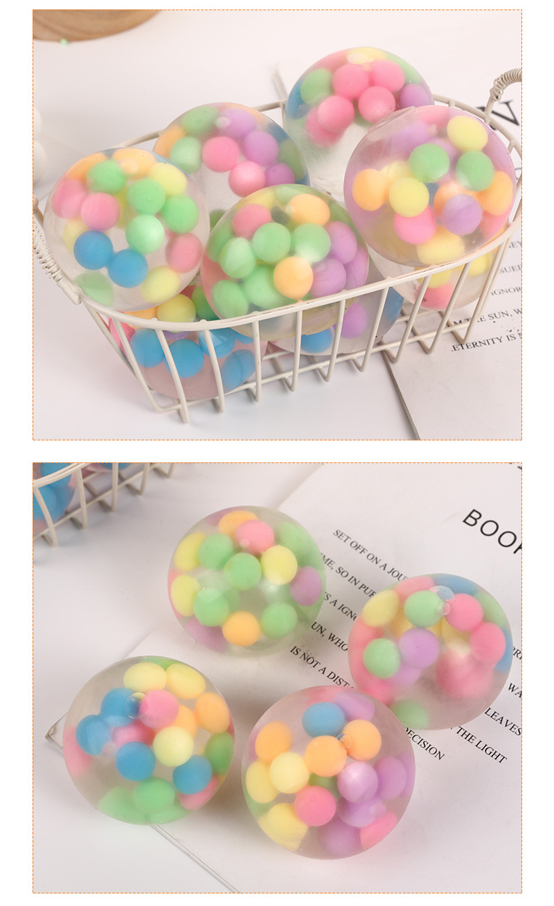 新款七彩珠创意捏捏乐缓解压力塑胶解压玩具出气发泄手捏小葡萄球详情10