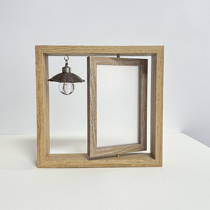 跨境创意双面旋转6寸7寸木质相框摆台个性情侣礼品纪念木质相框详情21