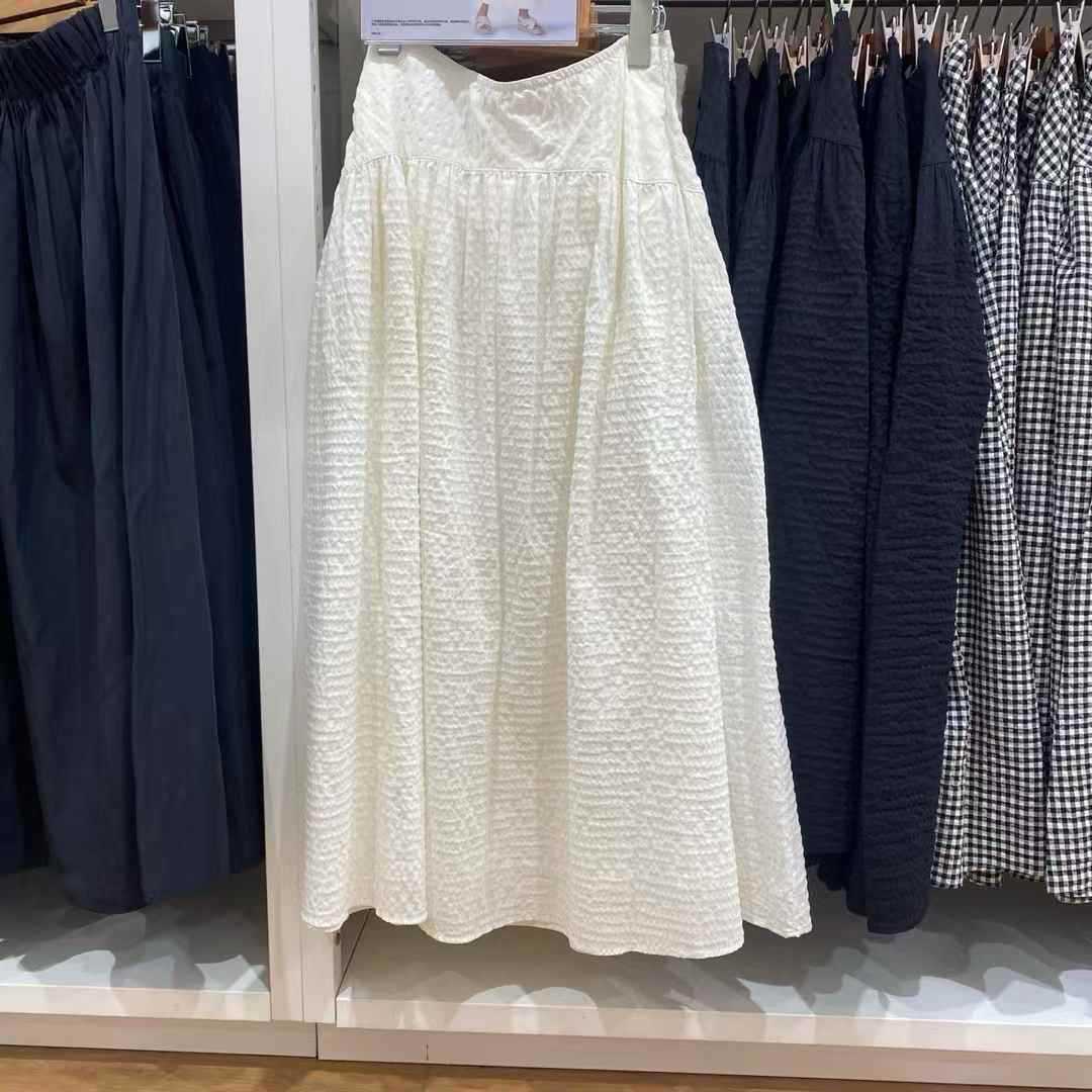日单女装休闲泡泡纱长裙显瘦半身裙a字裙25春季新款477691 475858详情5