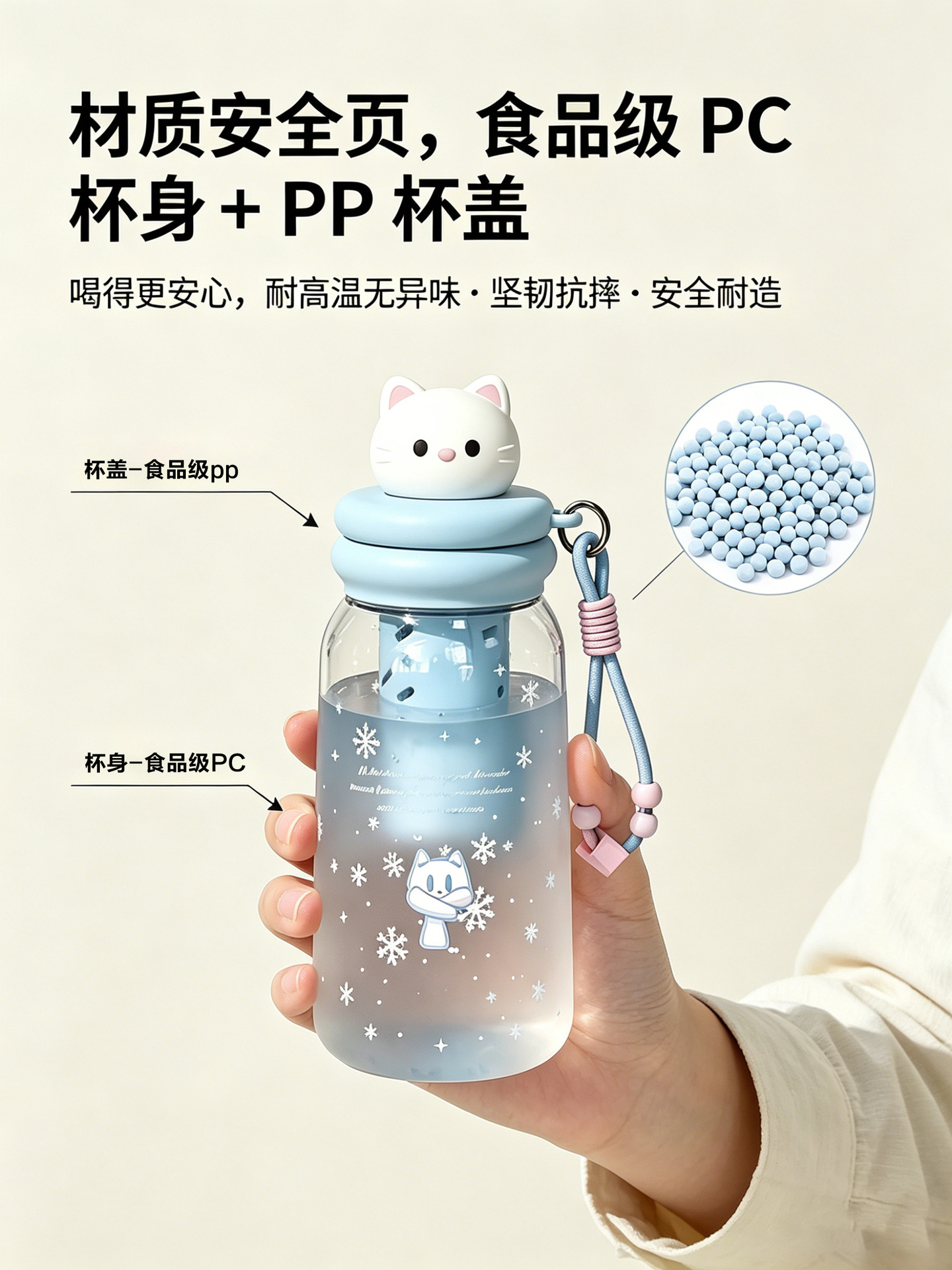 敦煌文创可爱猫咪造型迷你发光书本灯 小孩小玩具灯水杯款塑料水杯详情3