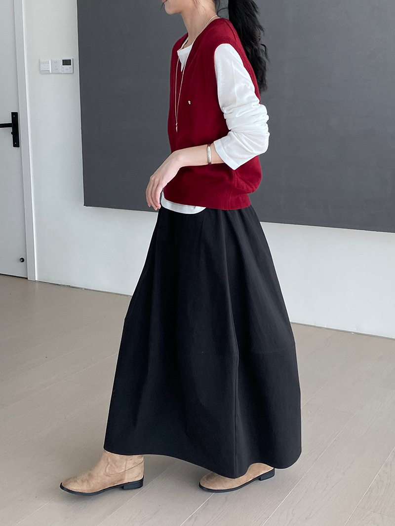 那末 本期主推 搭全店的半身裙！极简通勤百搭松紧腰长裙女2135详情25