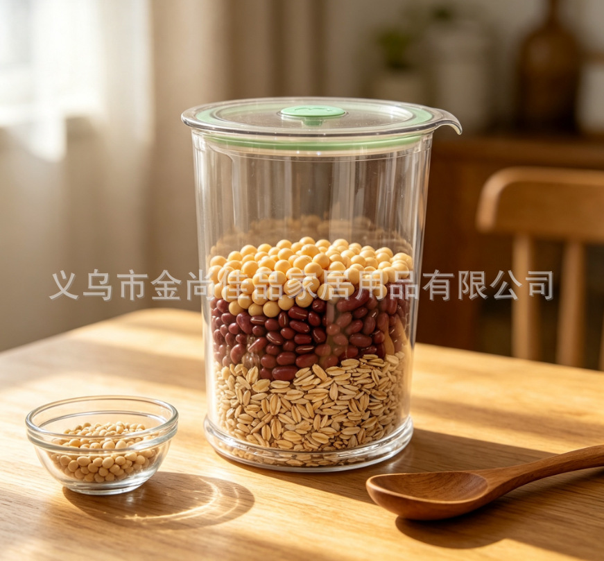 家用直筒透明储物罐Storage jar家用防虫潮大容量五谷杂粮密封罐详情5