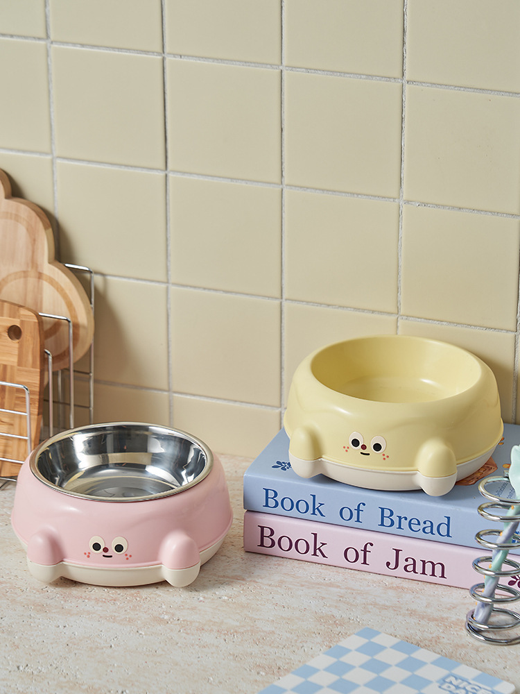 Factory pet bowl, stainless steel cat slanted neck guard drinking bowl, high-legged single bowl cat bowl, anti-slip and anti-tipping tableware pic 17