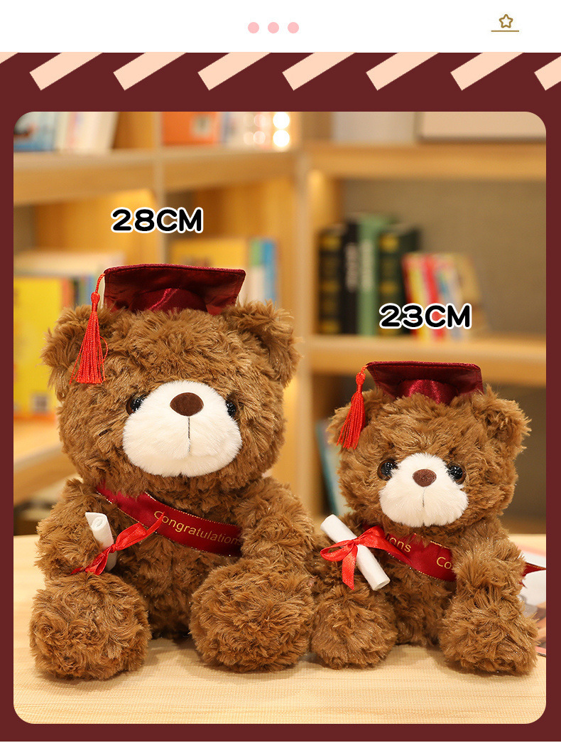 Doctor cap teddy bear, Doctor bear plush toy, graduation teddy bear doll, graduation commemorative gift pic 9
