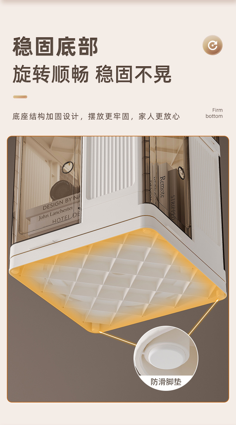 Rotating bookcase, simple multi-layer floor-standing snack storage rack, home storage cabinet, bookcase, no need to install storage racks pic 8