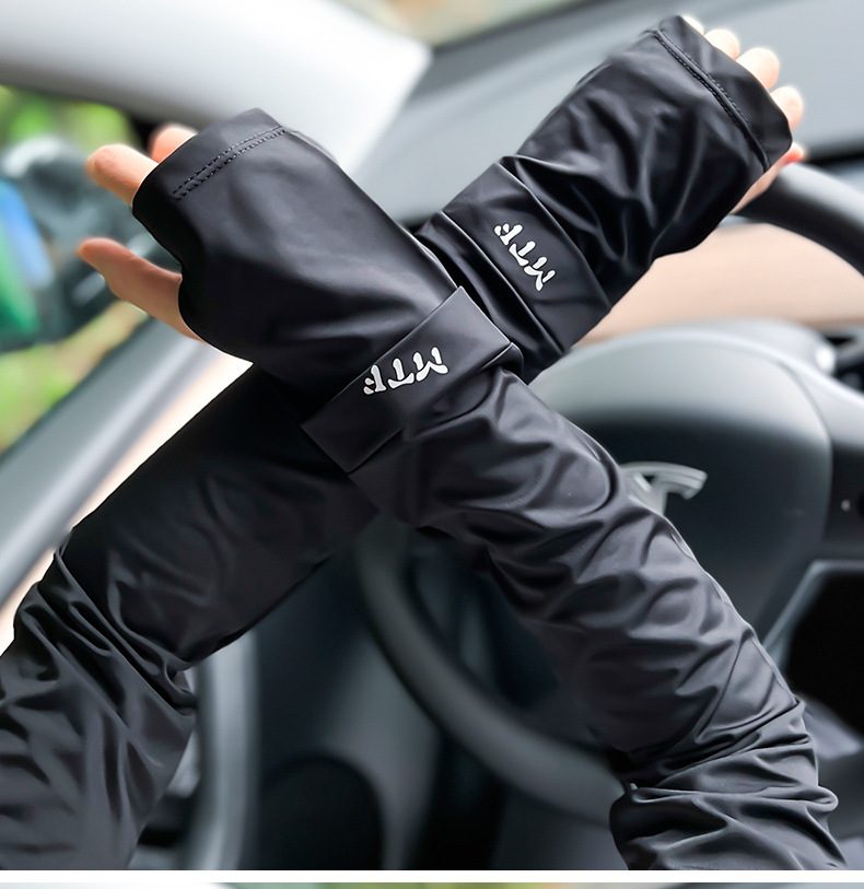 Summer ice silk sun protection ice sleeves, UV protection, high appearance level, student female outdoor cycling and driving trendy ice silk sleeves pic 39