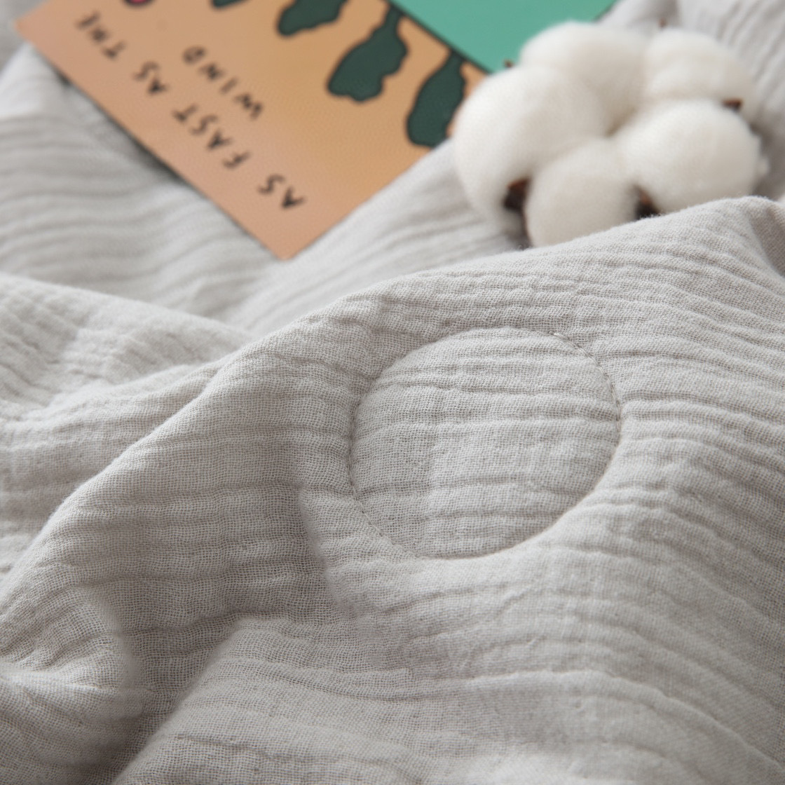 Summer pure cotton double-layer gauze air-conditioned quilt for newborns, washed and embroidered baby summer quilt pic 8