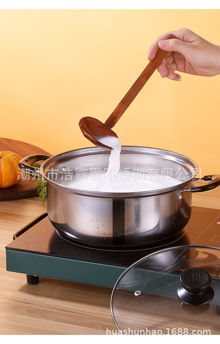 带盖子不锈钢汤锅食品级加厚不锈钢锅家用煮煲汤锅电磁炉燃气通用详情18