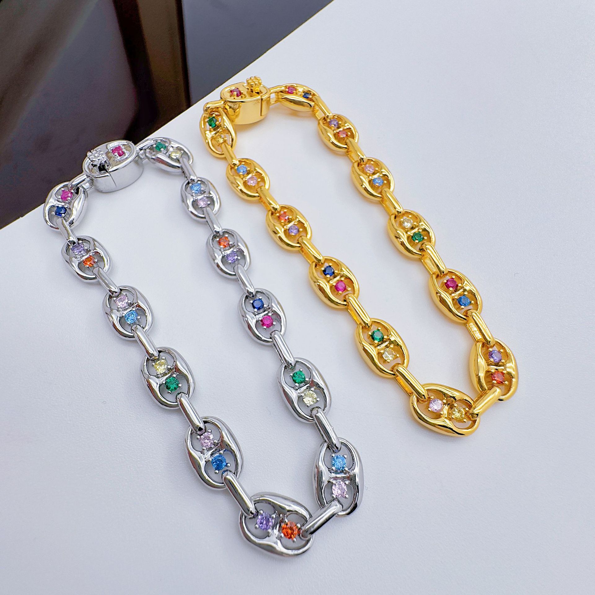 Celeste orfebrería europa y Estados Unidos zircon pulsera moda micro insertos de color 100 accesorios para mujeres de alta calidad sentido accesorios fábrica al por mayor pic 8