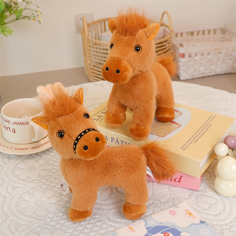 可旋转仿真小马可爱小马玩偶公仔毛绒玩具国潮玩具马年吉祥物娃娃女孩礼物详情10