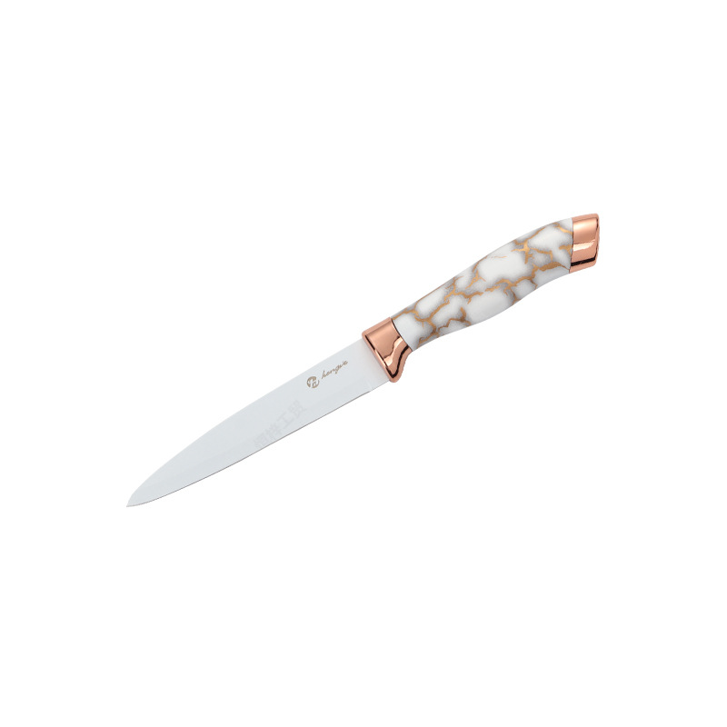 跨境不粘涂层菜刀套装轻奢玫瑰金大理石纹七件套刀座组合礼品现货详情21