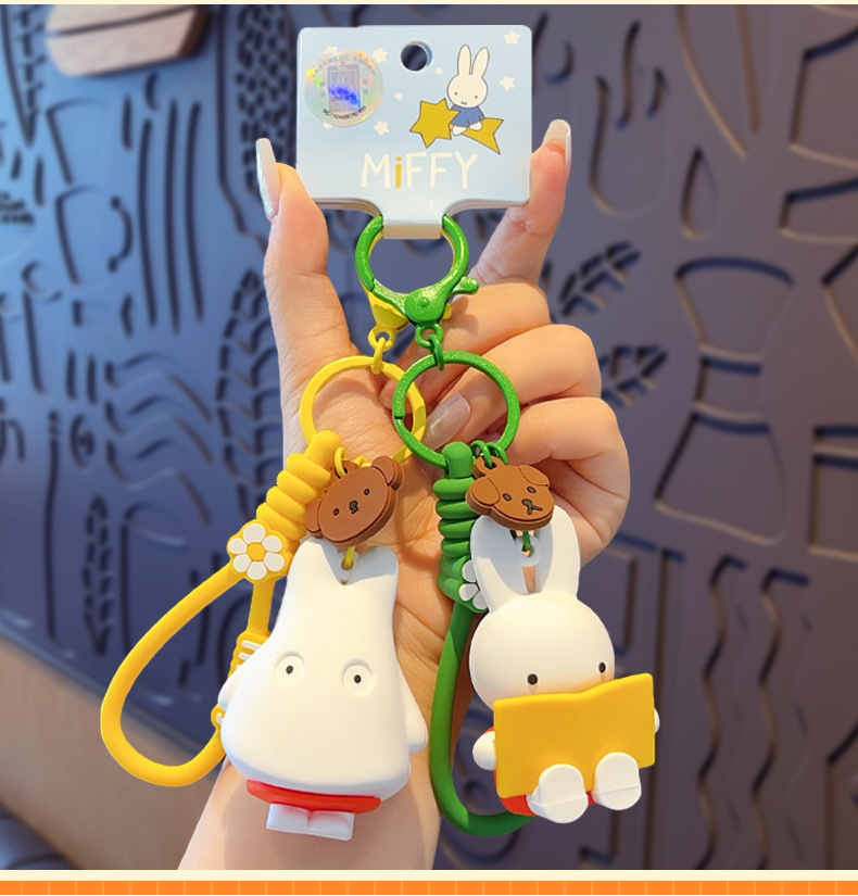 Rabbit Goodnight Party Series keychain, cute cartoon doll pendant, creative small pendant pic 9