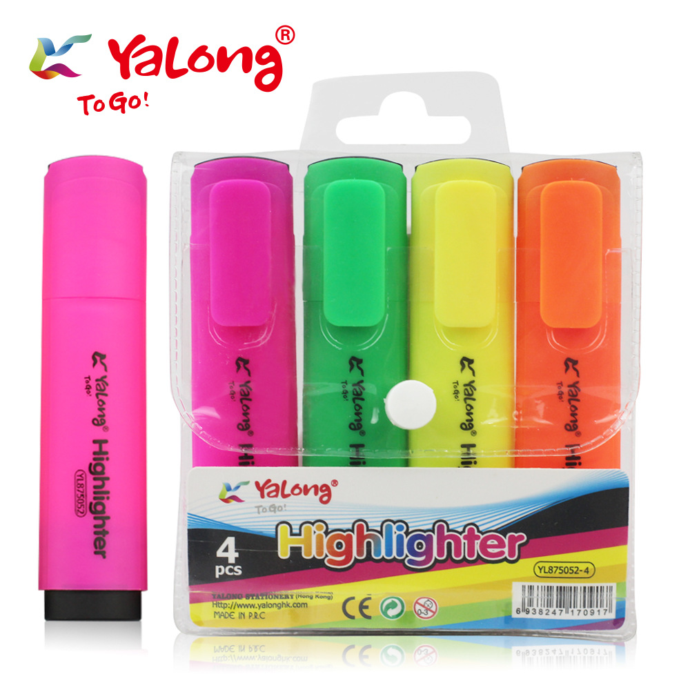 Yalong Popular Mini Packaging 4pcs Art Marker Pen Gift Box for Children and Students Brightness Highlighters pic 2