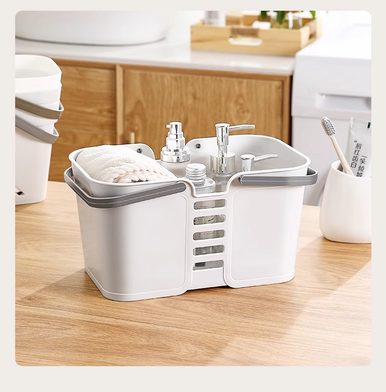 卫生间浴室宿舍浴筐洗漱篮沥水沐浴杂物收纳筐子可手提塑料洗澡篮详情15