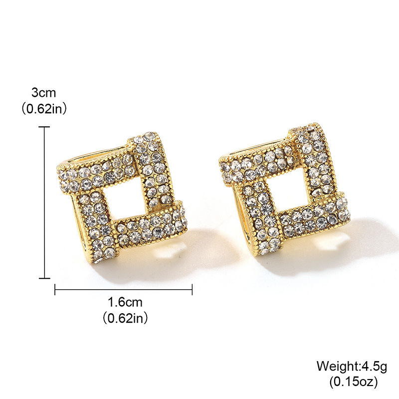 The new zircon geometric square earrings exude a sense of sophistication for women. They are small, simple, trendy, fashionable and have a unique style. The stud earrings are made of s925 silver pic 21