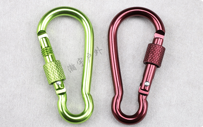 6号葫芦型带锁登山扣户外铝合金背包彩色快挂扣迷你多功能弹簧钩详情6