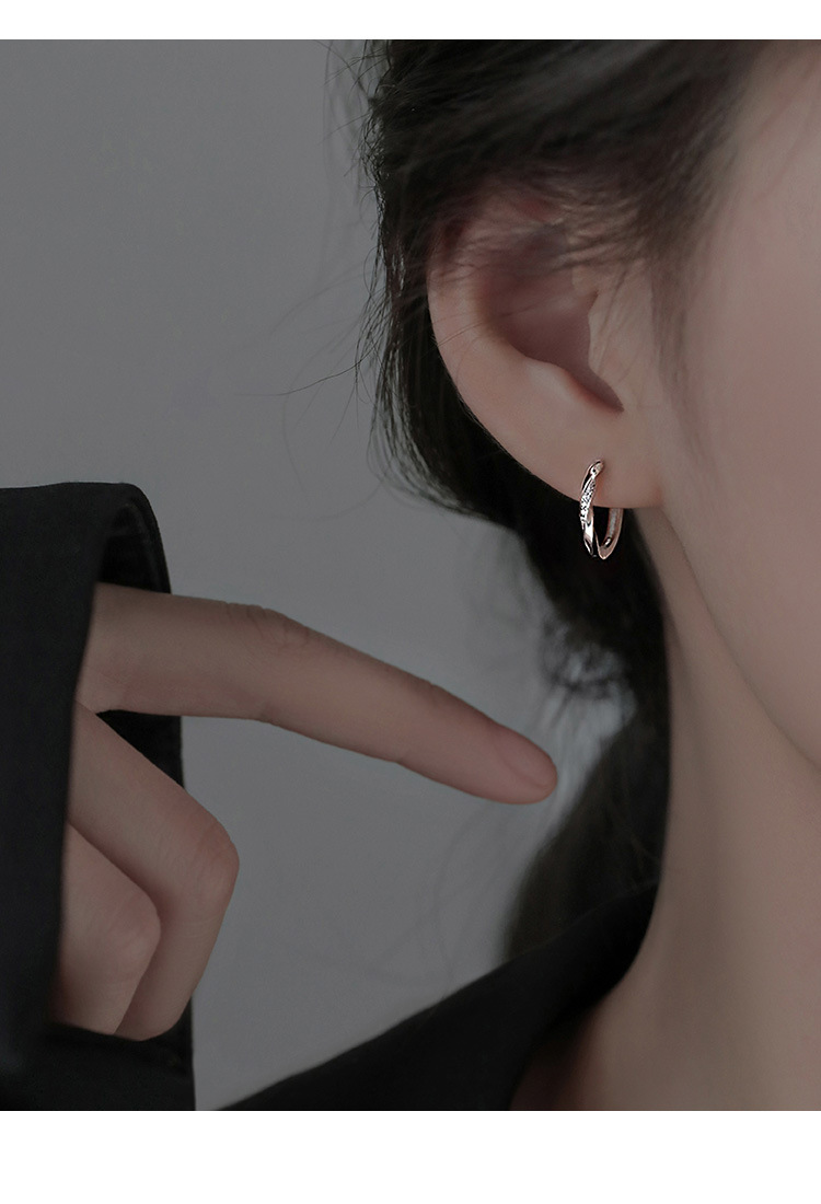 Mobius micro-inset earrings for women, 2024 new style ear buckles, niche design, high-end earrings, simple and light luxury stud earrings pic 2