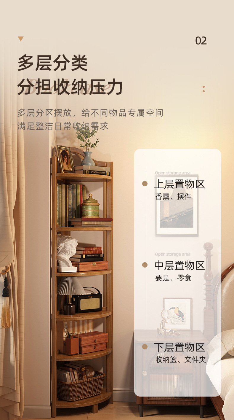 Corner cabinet shelf, triangular corner cabinet, indoor rack, modern and simple household storage rack, living room floor-standing model pic 4
