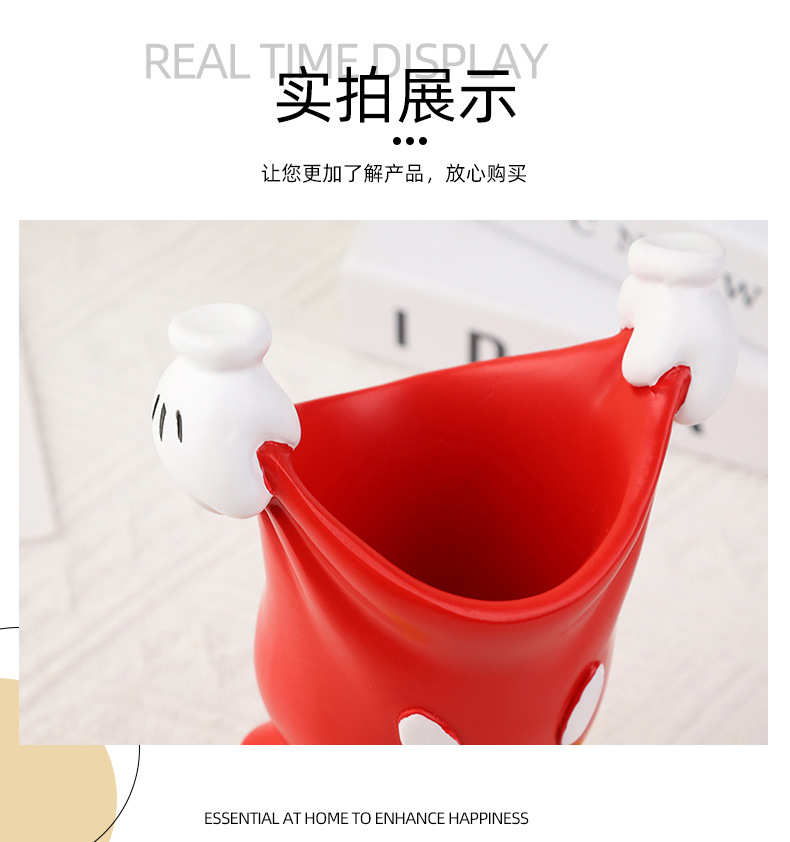 创意工艺品米奇笔筒 树脂摆件化妆笔收纳筒卡通装饰摆件文具笔筒详情10