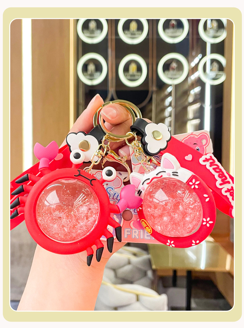 玲娜贝儿入油车钥匙流沙钥匙扣亚克力櫻花挂件钥匙链少女心包包详情13