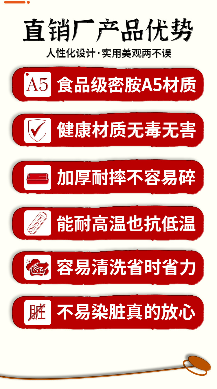 火锅专用配菜盘子密胺餐具商用烤肉店菜盘菜桶长方形塑料串串菜碟详情3