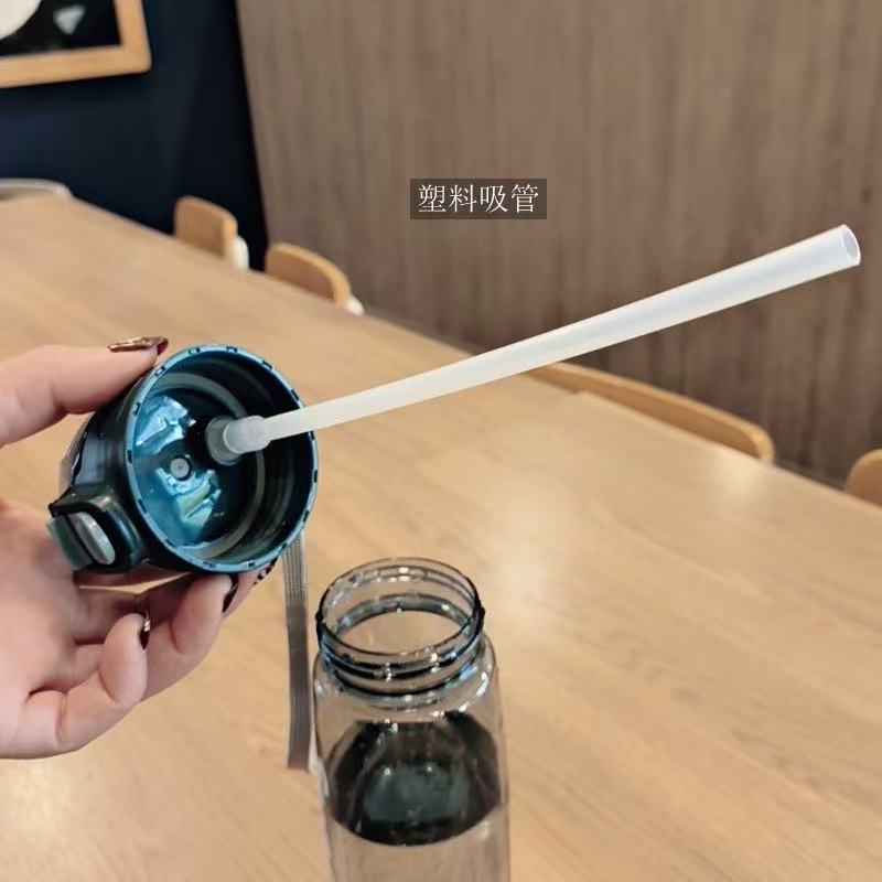 塑料水杯学生运动便携大容量水壶鸭嘴杯吸管杯男女户外健身水杯详情13