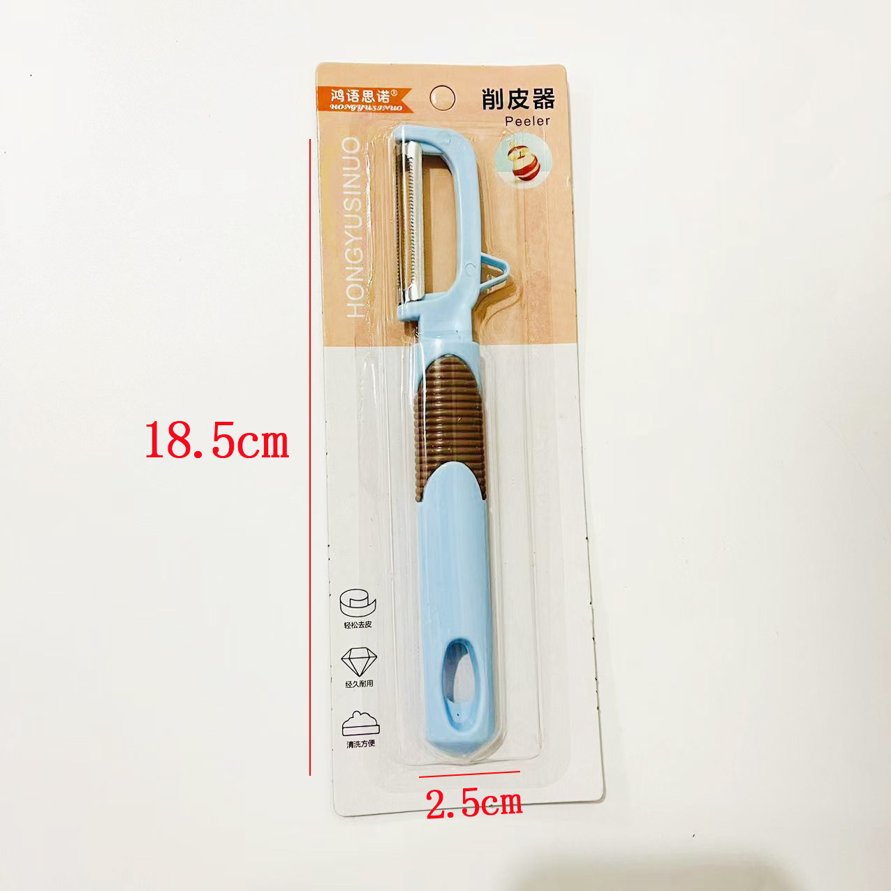 【 Zone 2-10 】0730 Peeler 60/ box 720/ box 0730 Suction Card Peeler, Peeling Knife Plastic Handle Serrated Peeler, Fruit and Melon Peeler wholesale pic 1