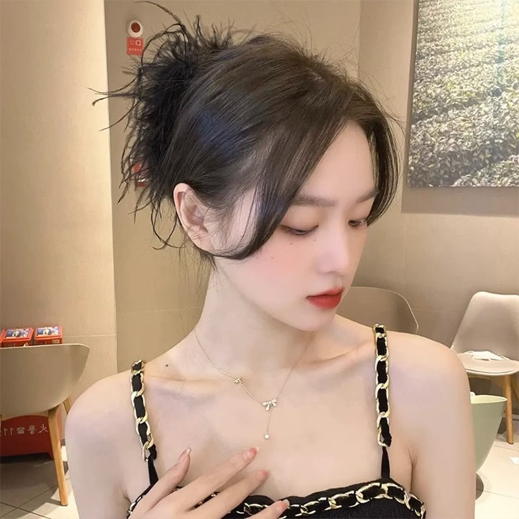 Ostrich plush black feather, extra-large scratch clip, high-end hairpin at the back of the female head, headwear, shark clip hairpin pic 22