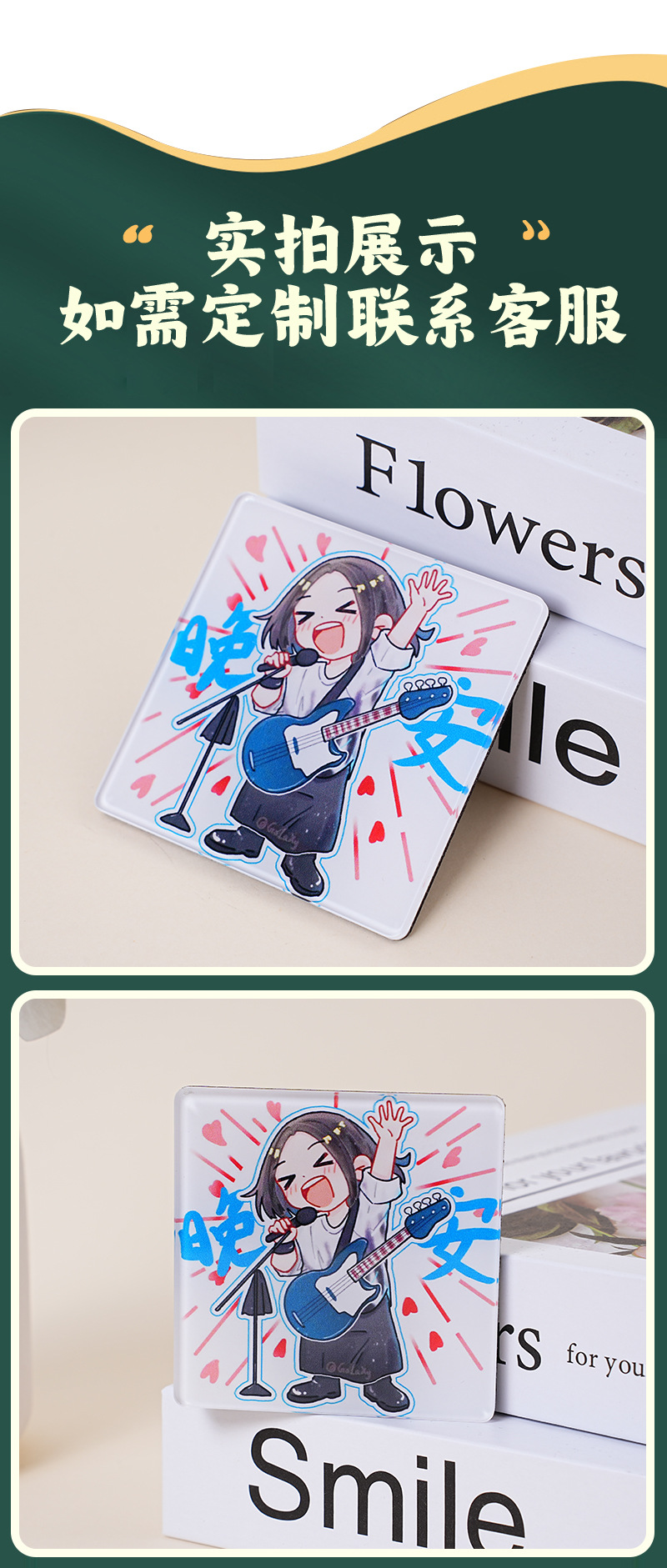 Custom-made square acrylic fridge magnets with resin drop magnetic attraction, cultural and creative tourism commemorative street stall gifts, fridge magnets custom-made pic 6