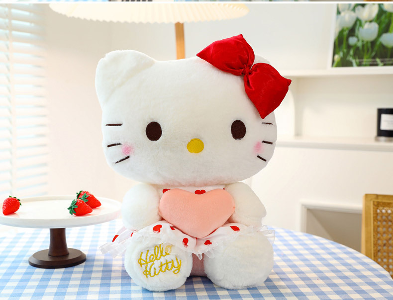 New heart-hugging KT cat doll, gauze dress, hellokitty plush toy, Hello Kitty birthday gift wholesale pic 19