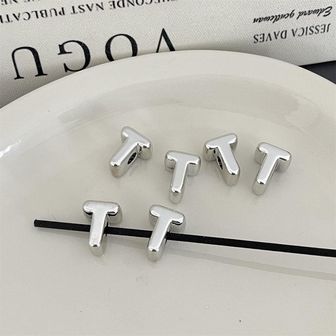 diy acrylic silver large-hole letter beads jewelry accessory package, hanging mobile phone chain accessory, stringing beads, scattering beads pic 26