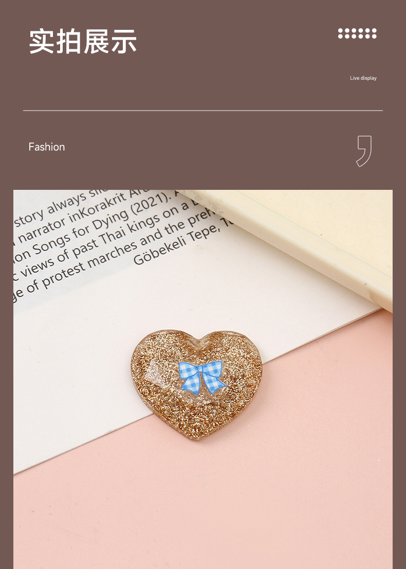 New cartoon glitter epoxy resin AB glue accessories, little cat five-pointed star patch, DIY phone case, hair accessory, headband material pic 16