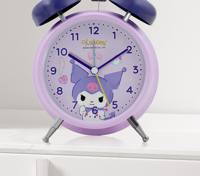 Sanrio genuine alarm clock for students, super loud Kuromi multi-functional silent night light, cute Hello Kitty clock pic 12
