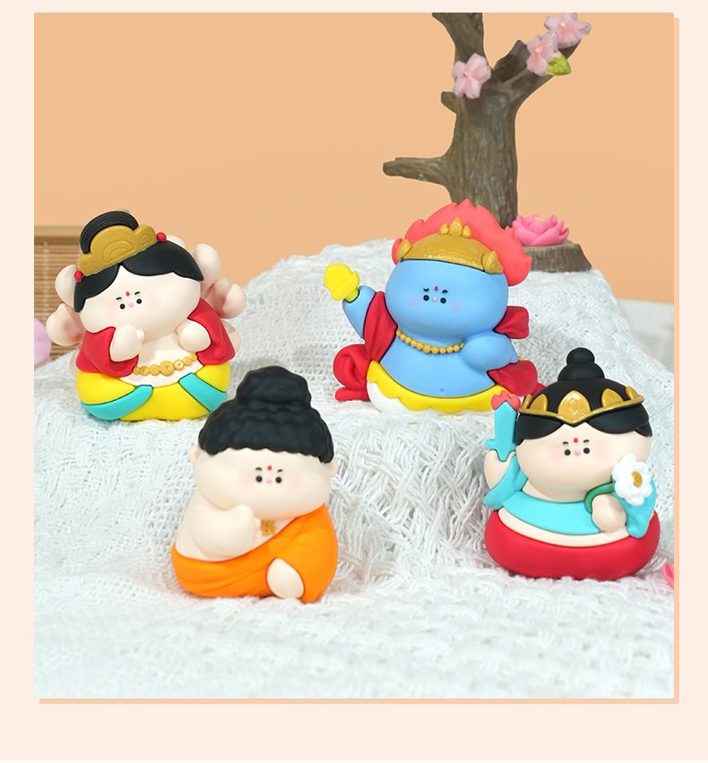 结缘小菩萨摆件可爱佛系小摆件卡通寺庙文创礼物树脂摆件防摔玩具详情13